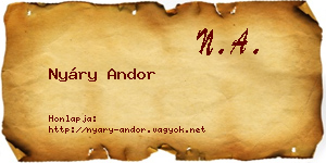 Nyáry Andor névjegykártya
